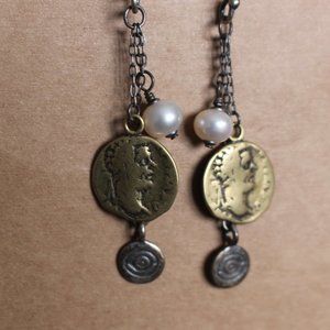 SILPADA Brass Coin earrings